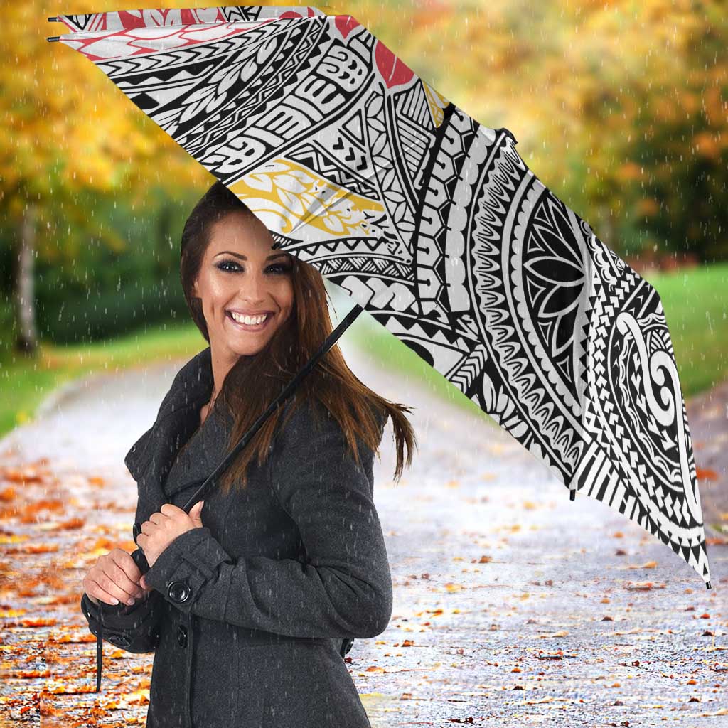Japanese Samurai Warrior Umbrella Colorful Polynesian Tattoo Style LT9 - Polynesian Pride