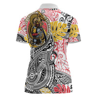 Japanese Samurai Warrior Women Polo Shirt Colorful Polynesian Tattoo Style LT9 - Polynesian Pride
