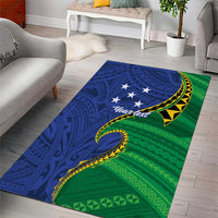 Solomon Islands Independence Day 1978 Personalised Area Rug Polynesian Pattern with Flag Style LT9 - Polynesian Pride
