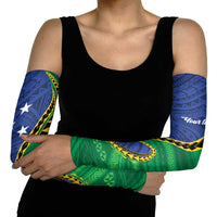 Solomon Islands Independence Day 1978 Personalised Arm Sleeves Polynesian Pattern with Flag Style LT9 - Polynesian Pride