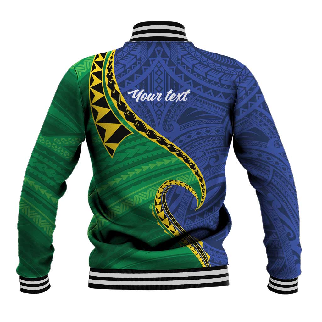 Solomon Islands Independence Day 1978 Personalised Baseball Jacket Polynesian Pattern with Flag Style LT9 - Polynesian Pride