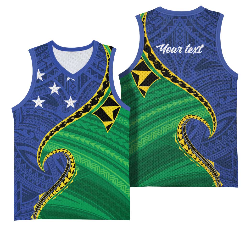 Solomon Islands Independence Day 1978 Personalised Basketball Jersey Polynesian Pattern with Flag Style LT9 - Polynesian Pride