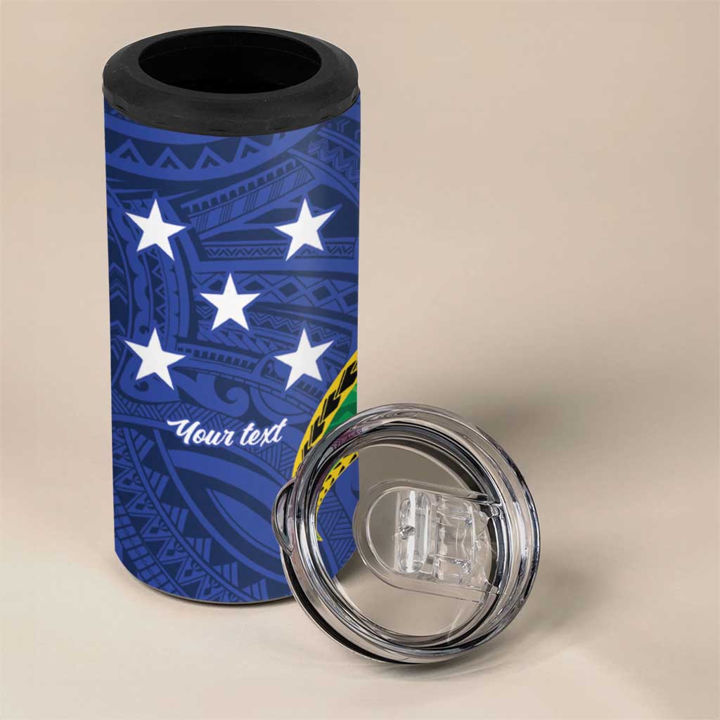 Solomon Islands Independence Day 1978 Personalised 4 in 1 Can Cooler Tumbler Polynesian Pattern with Flag Style LT9 - Polynesian Pride