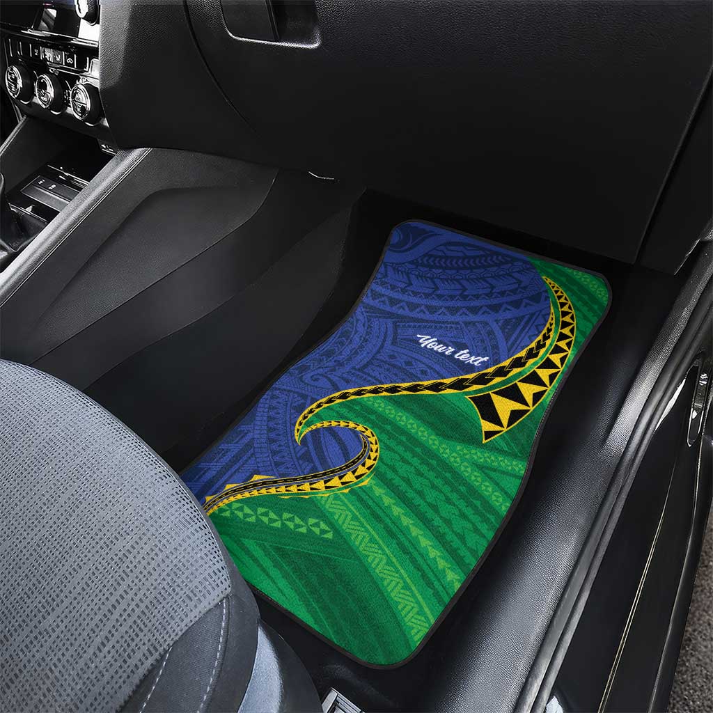Solomon Islands Independence Day 1978 Personalised Car Mats Polynesian Pattern with Flag Style LT9 - Polynesian Pride
