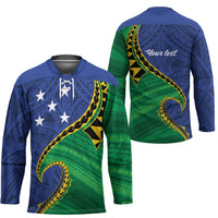 Solomon Islands Independence Day 1978 Personalised Hockey Jersey Polynesian Pattern with Flag Style LT9 - Polynesian Pride
