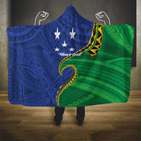 Solomon Islands Independence Day 1978 Personalised Hooded Blanket Polynesian Pattern with Flag Style LT9 - Polynesian Pride