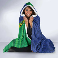 Solomon Islands Independence Day 1978 Personalised Hooded Blanket Polynesian Pattern with Flag Style LT9 - Polynesian Pride