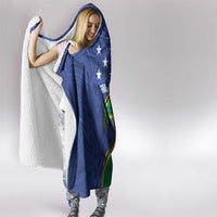 Solomon Islands Independence Day 1978 Personalised Hooded Blanket Polynesian Pattern with Flag Style LT9 - Polynesian Pride