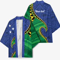 Solomon Islands Independence Day 1978 Personalised Kimono Polynesian Pattern with Flag Style LT9 - Polynesian Pride