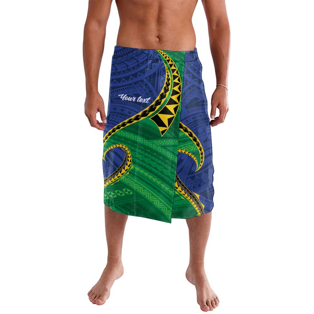 Solomon Islands Independence Day 1978 Personalised Lavalava Polynesian Pattern with Flag Style LT9 Blue - Polynesian Pride