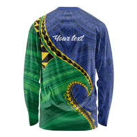 Solomon Islands Independence Day 1978 Personalised Long Sleeve Shirt Polynesian Pattern with Flag Style LT9 - Polynesian Pride