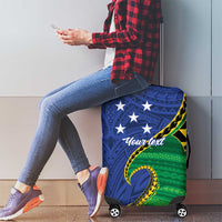 Solomon Islands Independence Day 1978 Personalised Luggage Cover Polynesian Pattern with Flag Style LT9 - Polynesian Pride