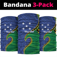 Solomon Islands Independence Day 1978 Personalised Neck Gaiter Polynesian Pattern with Flag Style LT9 package One Size: 25*50cm Blue - Polynesian Pride