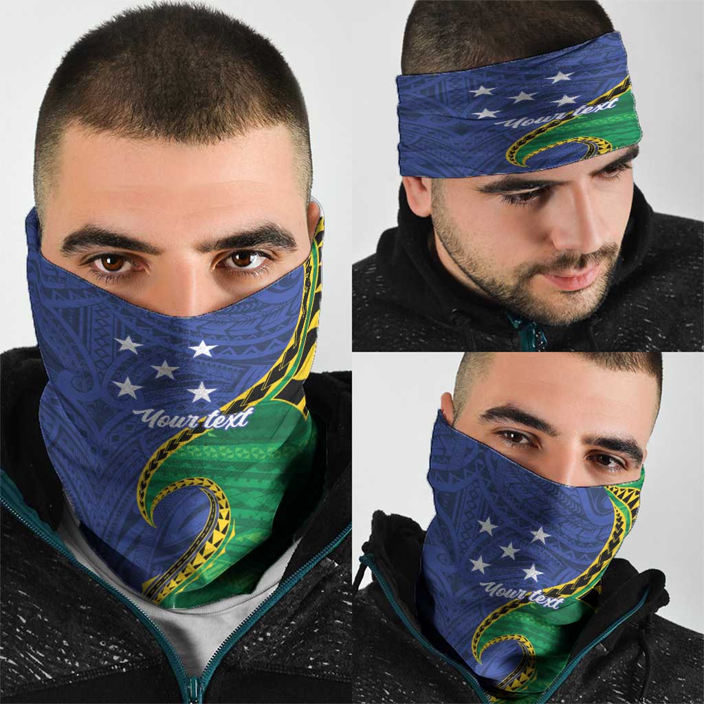 Solomon Islands Independence Day 1978 Personalised Neck Gaiter Polynesian Pattern with Flag Style LT9 - Polynesian Pride