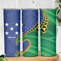 Solomon Islands Independence Day 1978 Personalised Skinny Tumbler Polynesian Pattern with Flag Style LT9 - Polynesian Pride