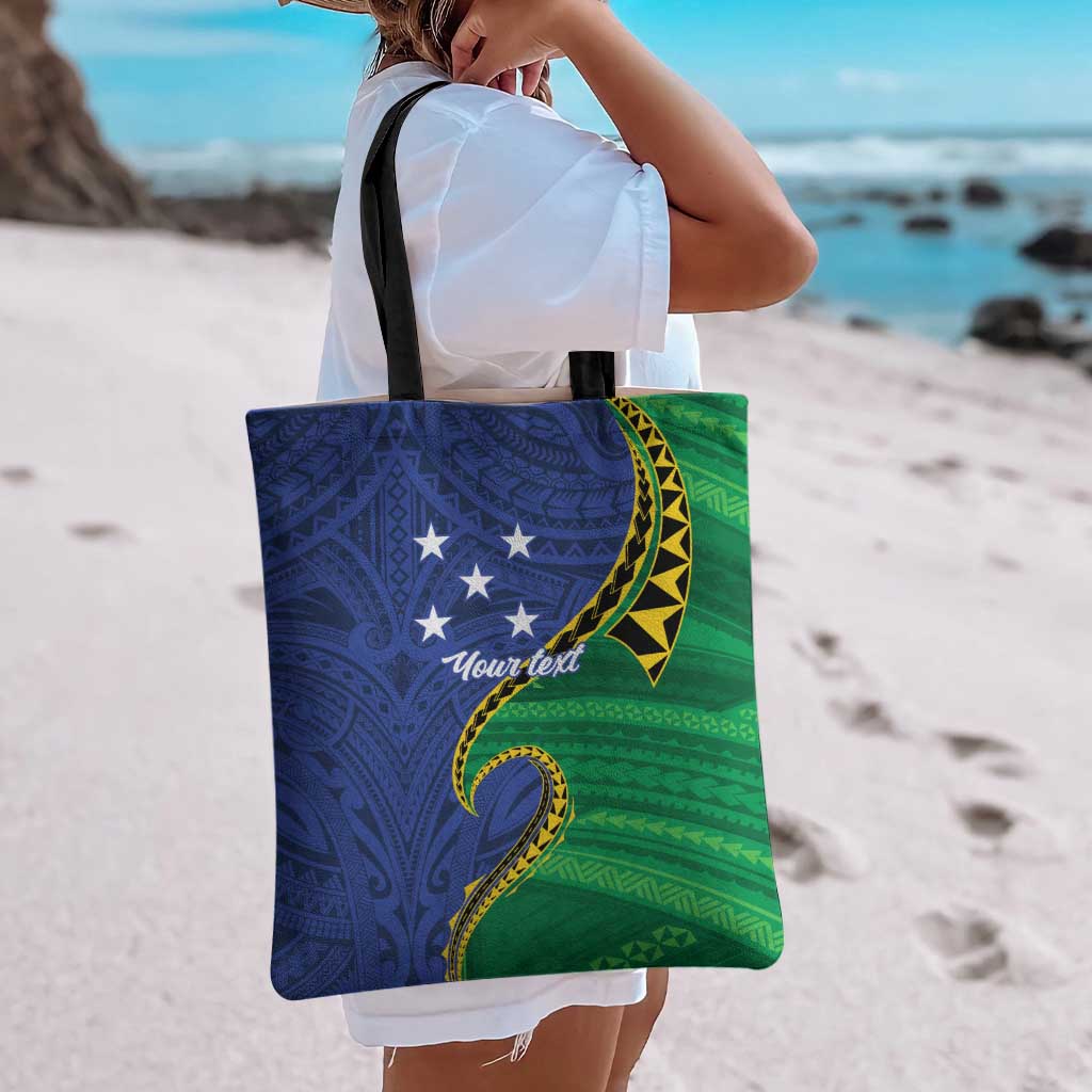 Solomon Islands Independence Day 1978 Personalised Tote Bag Polynesian Pattern with Flag Style LT9 - Polynesian Pride