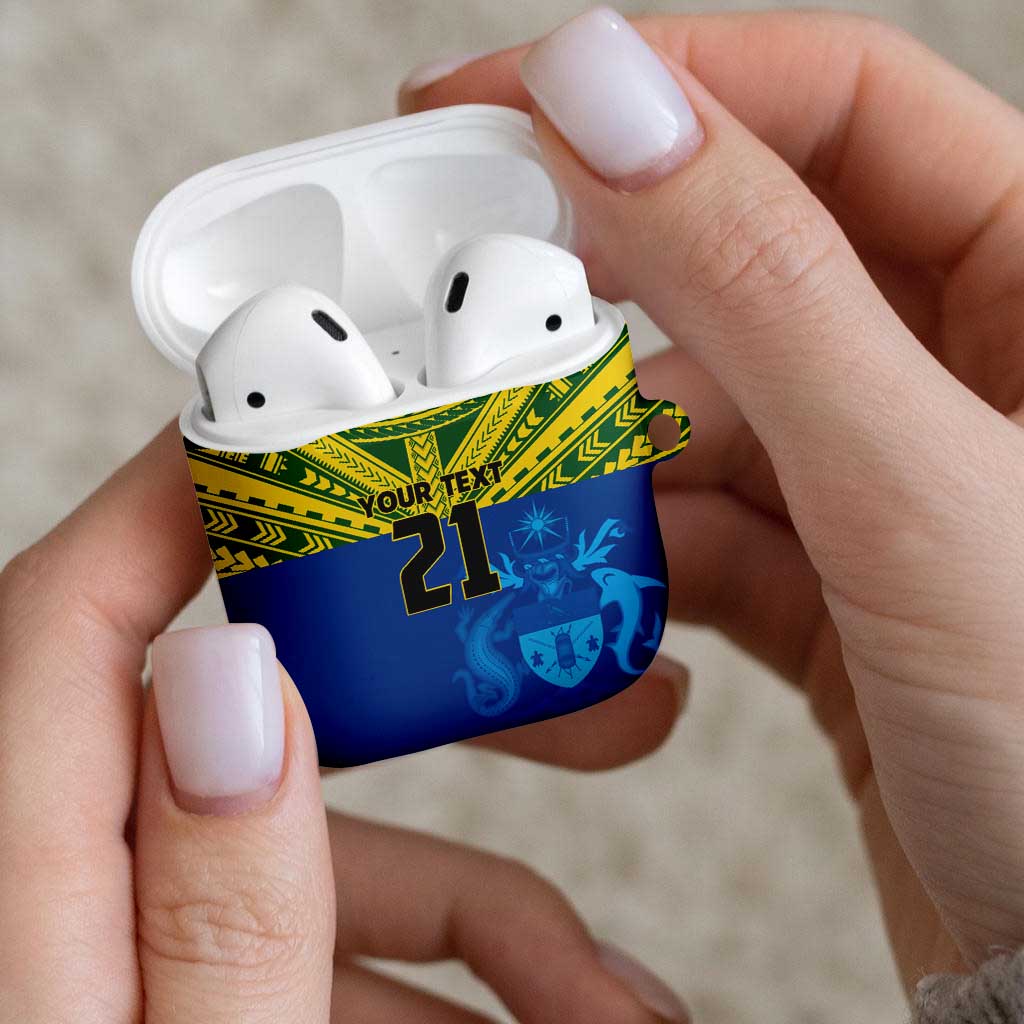 Solomon Islands Rugby Custom AirPods Case Simple Coat of arm Polynesian Pattern LT9 - Polynesian Pride