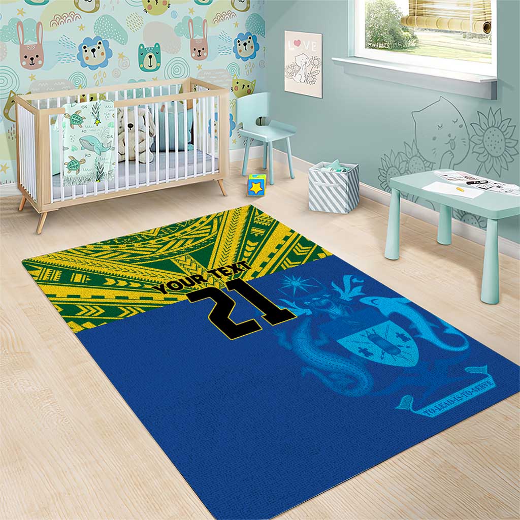 Solomon Islands Rugby Custom Area Rug Simple Coat of arm Polynesian Pattern LT9 - Polynesian Pride