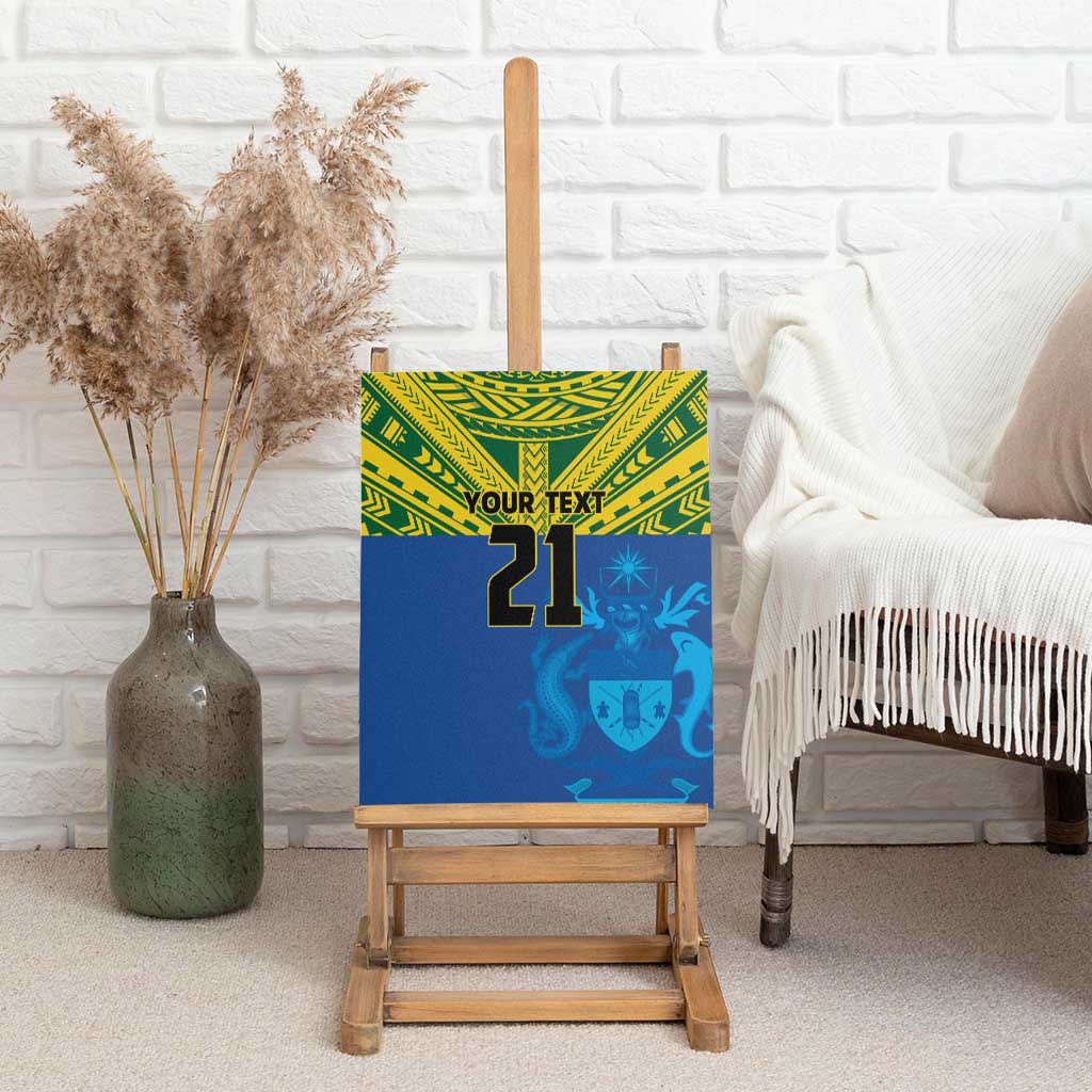 Solomon Islands Rugby Custom Canvas Wall Art Simple Coat of arm Polynesian Pattern LT9 - Polynesian Pride