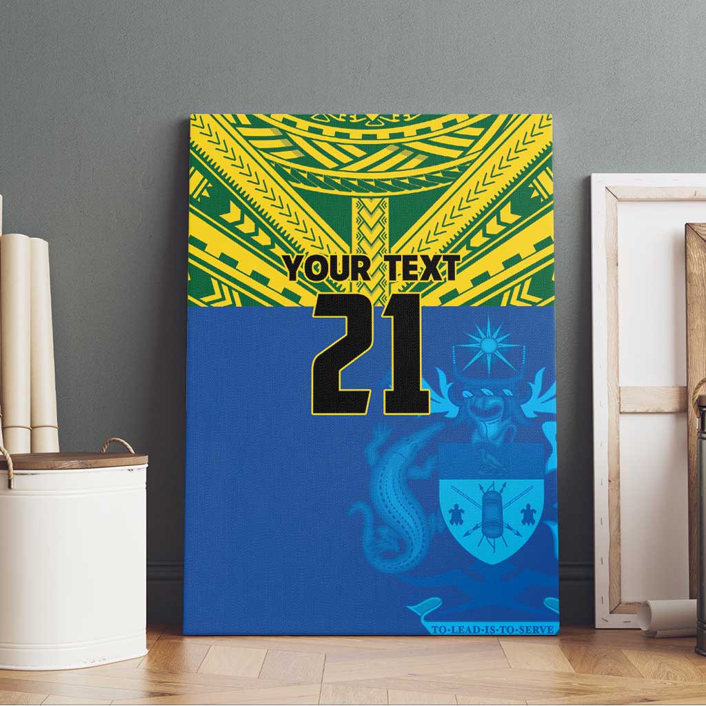 Solomon Islands Rugby Custom Canvas Wall Art Simple Coat of arm Polynesian Pattern LT9 - Polynesian Pride