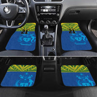 Solomon Islands Rugby Custom Car Mats Simple Coat of arm Polynesian Pattern LT9 Set 4pcs Gold - Polynesian Pride