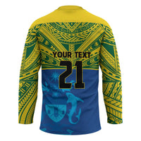 Solomon Islands Rugby Custom Hockey Jersey Simple Coat of arm Polynesian Pattern LT9 - Polynesian Pride