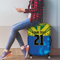 Solomon Islands Rugby Custom Luggage Cover Simple Coat of arm Polynesian Pattern LT9 - Polynesian Pride