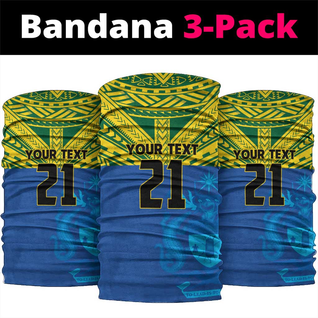 Solomon Islands Rugby Custom Neck Gaiter Simple Coat of arm Polynesian Pattern LT9 package One Size: 25*50cm Gold - Polynesian Pride