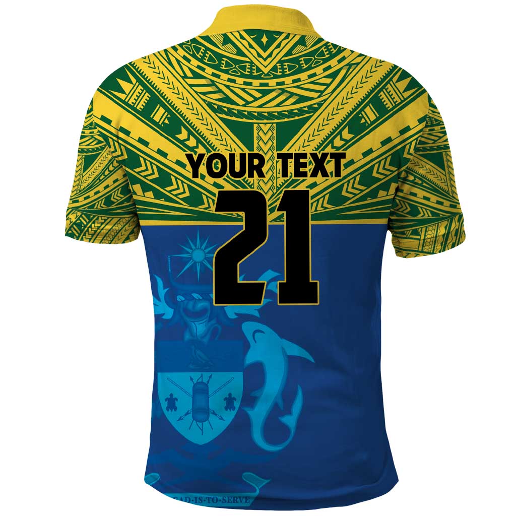 Solomon Islands Rugby Custom Polo Shirt Simple Coat of arm Polynesian Pattern LT9 - Polynesian Pride