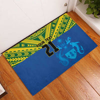 Solomon Islands Rugby Custom Rubber Doormat Simple Coat of arm Polynesian Pattern LT9 - Polynesian Pride