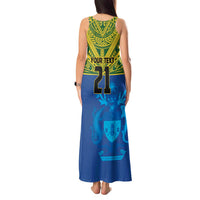 Solomon Islands Rugby Custom Tank Maxi Dress Simple Coat of arm Polynesian Pattern LT9 - Polynesian Pride