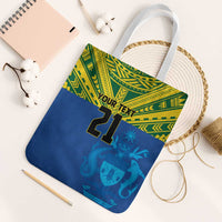 Solomon Islands Rugby Custom Tote Bag Simple Coat of arm Polynesian Pattern LT9 White Strap One Size Gold - Polynesian Pride