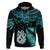 Matariki New Zealand Hoodie Maori Manaia with Paua Shell Aqua LT9 Aqua - Polynesian Pride