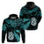 Matariki New Zealand Hoodie Maori Manaia with Paua Shell Aqua LT9 - Polynesian Pride