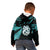 Matariki New Zealand Kid Hoodie Maori Manaia with Paua Shell - Aqua LT9 - Polynesian Pride