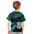 Matariki New Zealand Kid T Shirt Maori Manaia with Paua Shell - Aqua LT9 - Polynesian Pride