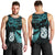 Matariki New Zealand Men Tank Top Maori Manaia with Paua Shell - Aqua LT9 - Polynesian Pride