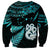 Matariki New Zealand Sweatshirt Maori Manaia with Paua Shell - Aqua LT9 - Polynesian Pride