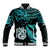 Custom Matariki New Zealand Baseball Jacket Maori Manaia with Paua Shell - Aqua LT9 Unisex Aqua - Polynesian Pride