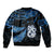 Matariki New Zealand Bomber Jacket Maori Manaia with Paua Shell - Blue LT9 - Polynesian Pride