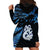 Matariki New Zealand Hoodie Dress Maori Manaia with Paua Shell - Blue LT9 - Polynesian Pride