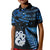 Matariki New Zealand Kid Polo Shirt Maori Manaia with Paua Shell - Blue LT9 Kid Blue - Polynesian Pride