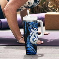 Matariki New Zealand Tumbler With Handle Maori Manaia with Paua Shell - Blue LT9 - Polynesian Pride