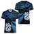 Matariki New Zealand Women V Neck T Shirt Maori Manaia with Paua Shell - Blue LT9 - Polynesian Pride