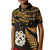 Maori Kid Polo Shirt Matariki Stars Manaia with Paua Shell - Gold LT9 Kid Gold - Polynesian Pride