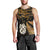 Maori Men Tank Top Matariki Stars Manaia with Paua Shell - Gold LT9 - Polynesian Pride