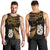 Maori Men Tank Top Matariki Stars Manaia with Paua Shell - Gold LT9 - Polynesian Pride