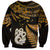 Maori Sweatshirt Matariki Stars Manaia with Paua Shell - Gold LT9 Unisex Gold - Polynesian Pride