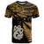 Maori T Shirt Matariki Stars Manaia with Paua Shell Gold LT9 Gold - Polynesian Pride