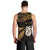 Custom Maori Men Tank Top Matariki Stars Manaia with Paua Shell - Gold LT9 - Polynesian Pride